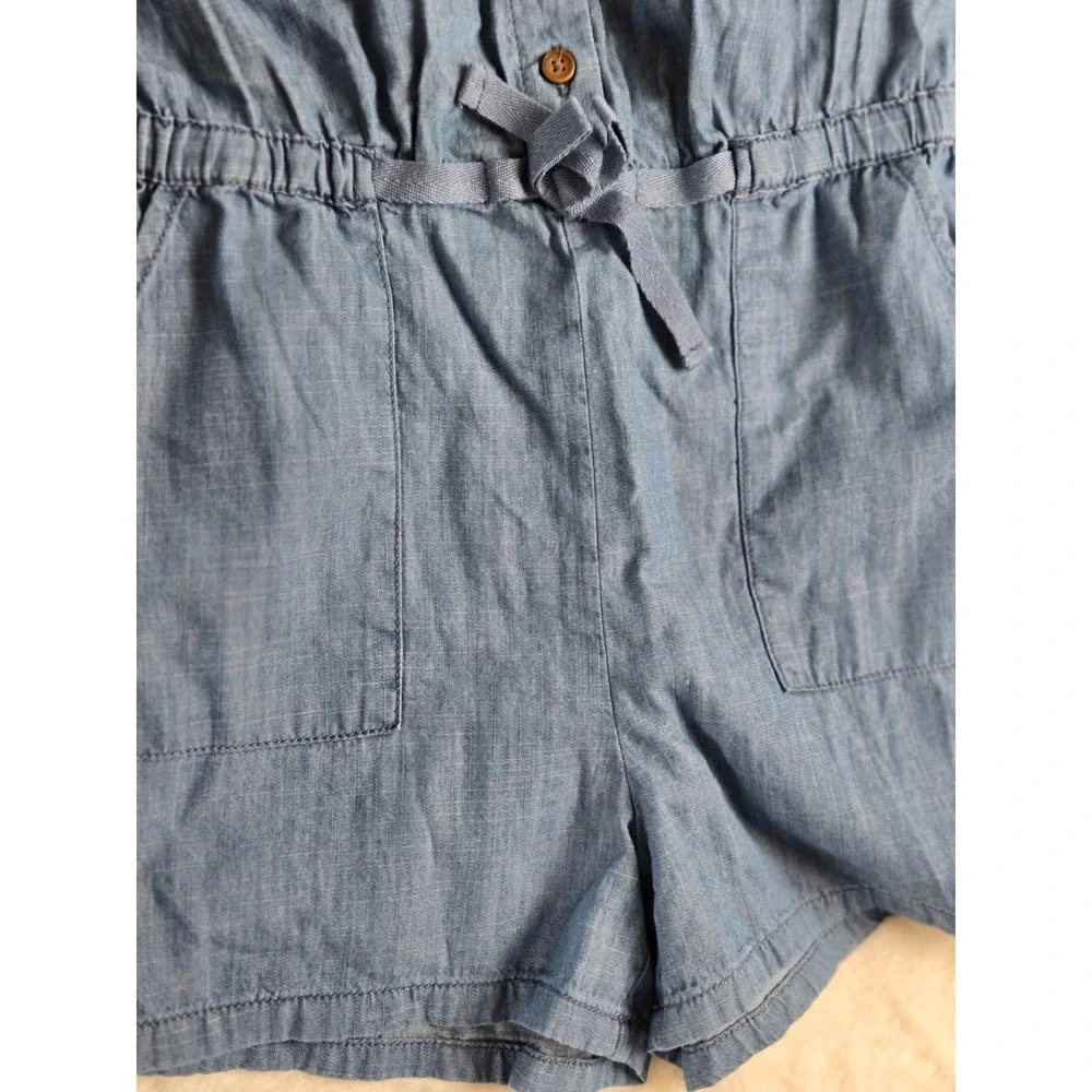 Old Navy Girls Blue Chambray Sleeveless Romper‎ Size S 6-7 NWT